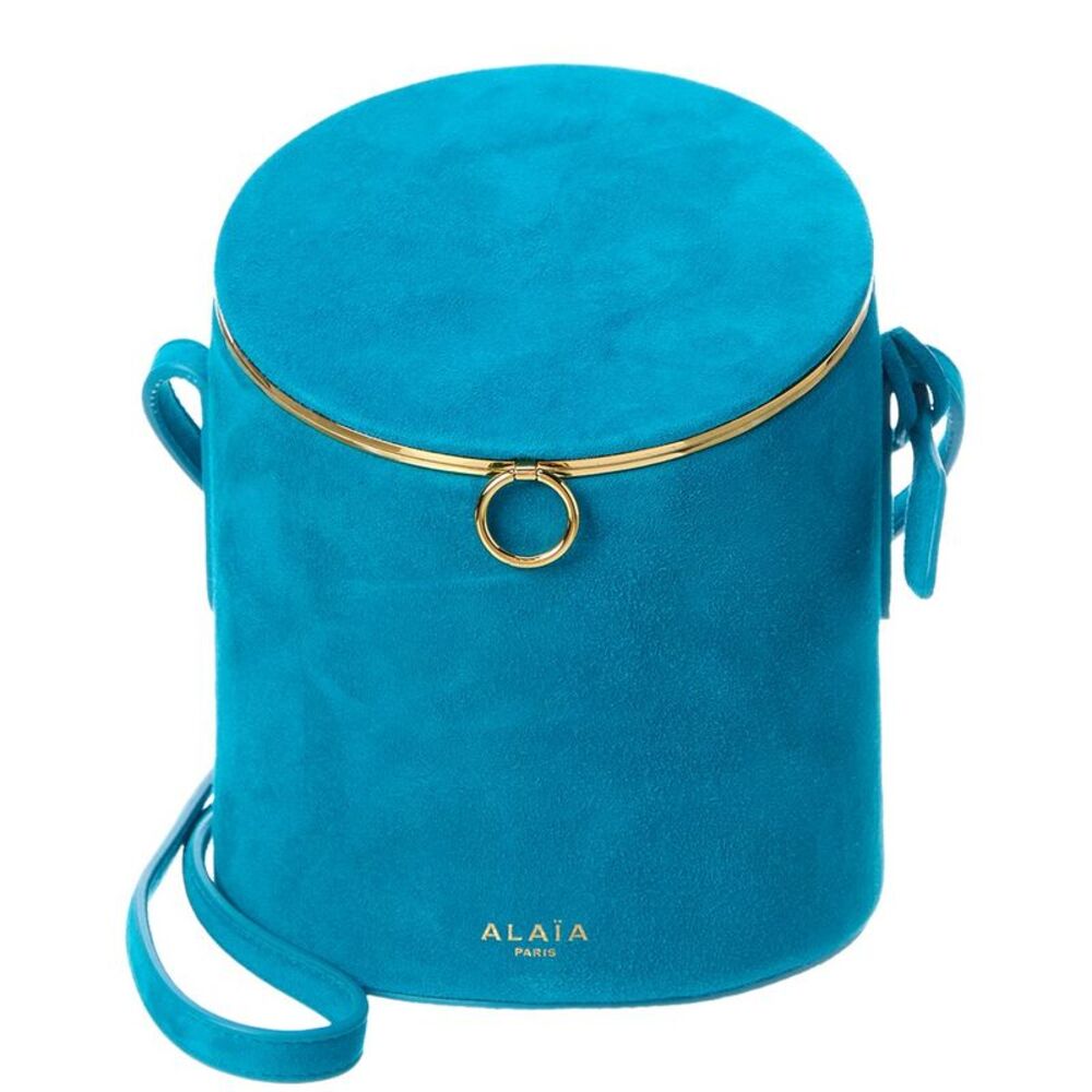 Alaïa Suede Cosmetic Case, Blue